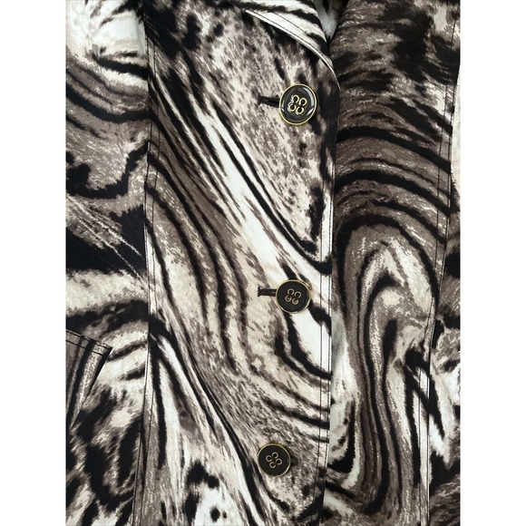 Susan Graver Jacket Raincoat Animal Print Abstract Lined SZ Med - Picture 4 of 7